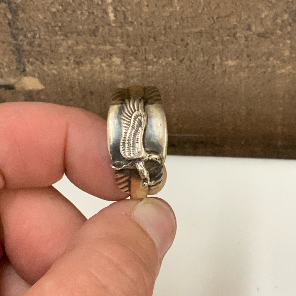 Gold Eagle Mens Ring Handcrafted